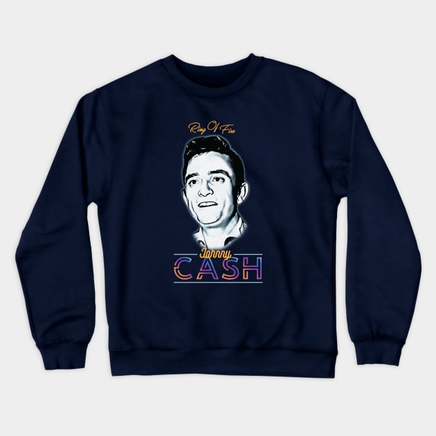 Johnny Cash - Ring of Fire Crewneck Sweatshirt by armando1965